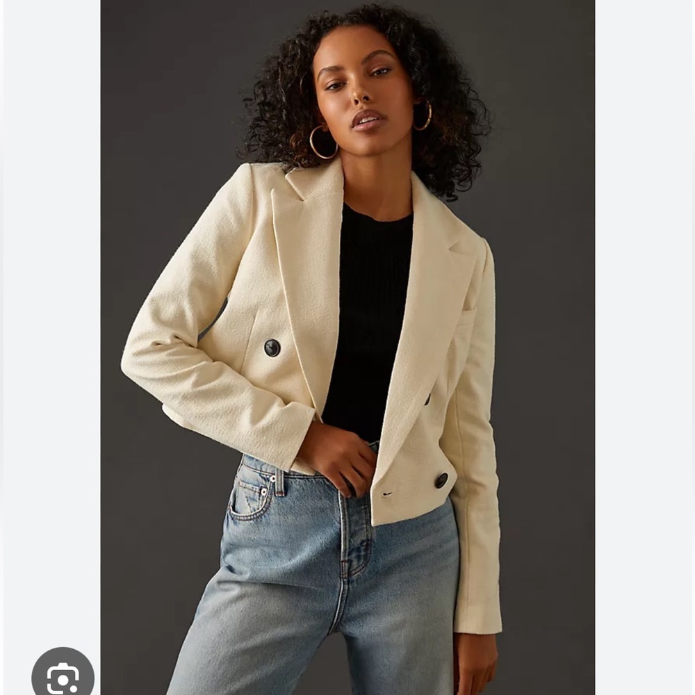 Maeve Cropped Double Breasted Blazer large workwear glamorous power holiday‎
